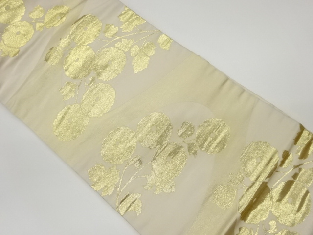 リサイクル　万寿菊に流水模様織出し名古屋帯